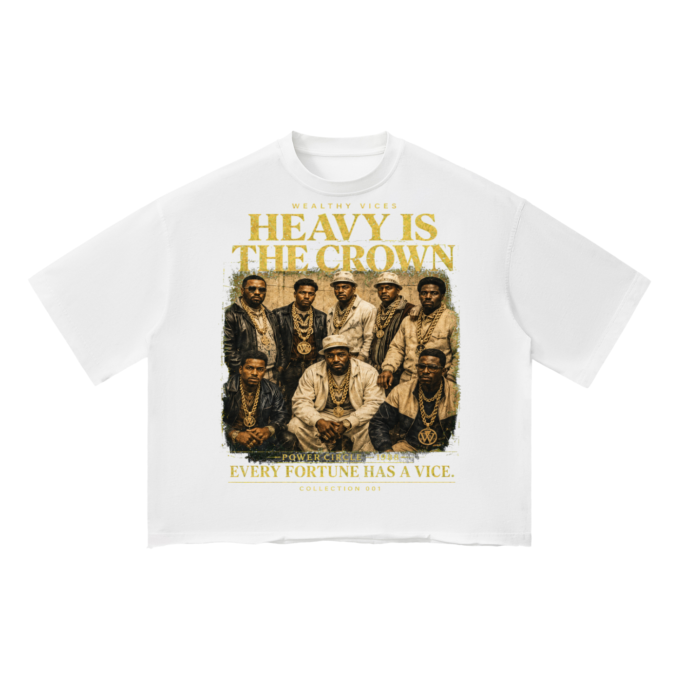 WEALTHY VICES "HEAVY IS THE CROWN" VINTAGE WASH BOXY TEE