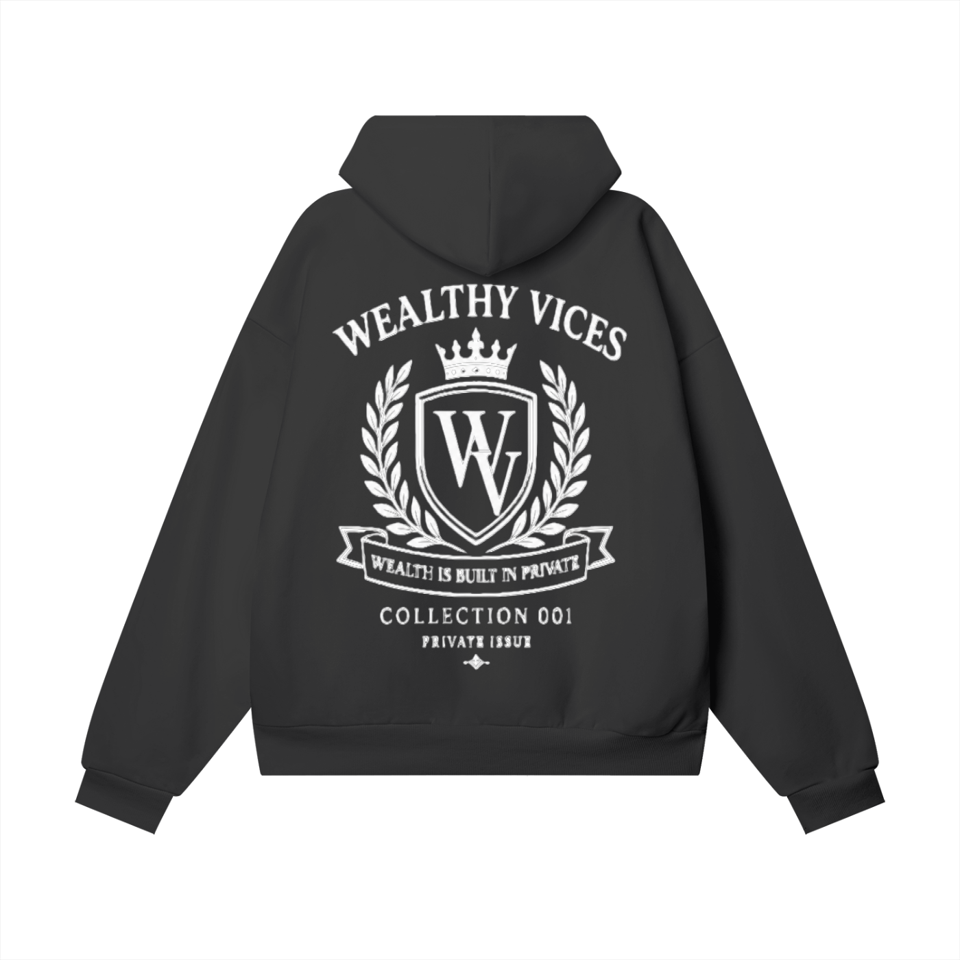 WEALTHY VICES HERITAGE CREST HIDDEN POCKET HEAVYWEIGHT HOODIE