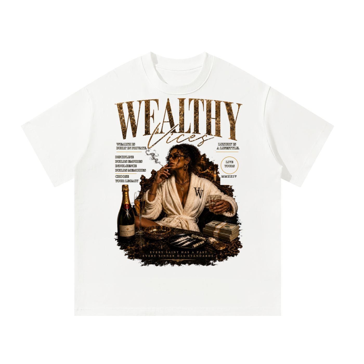WEALTHY VICES “EVERY SAINT” OVERSIZED TEE