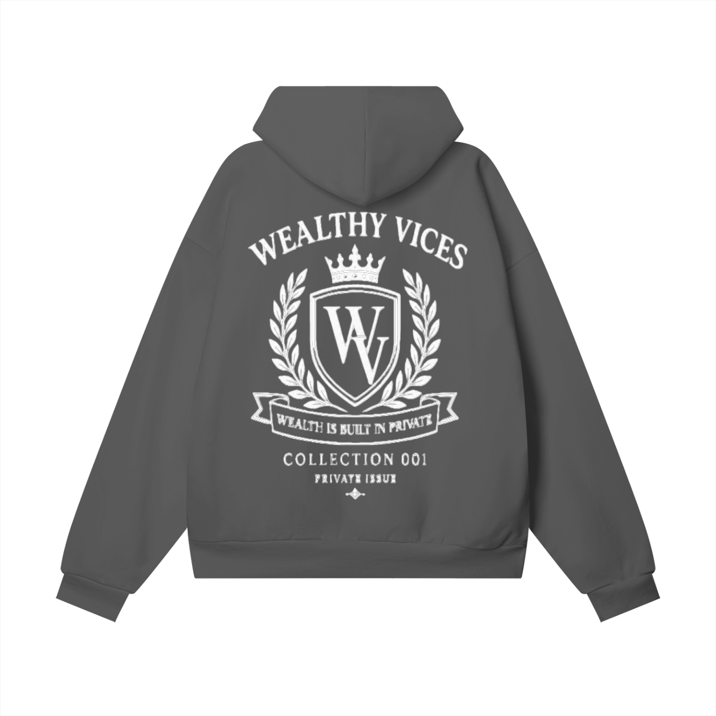 WEALTHY VICES HERITAGE CREST HIDDEN POCKET HEAVYWEIGHT HOODIE