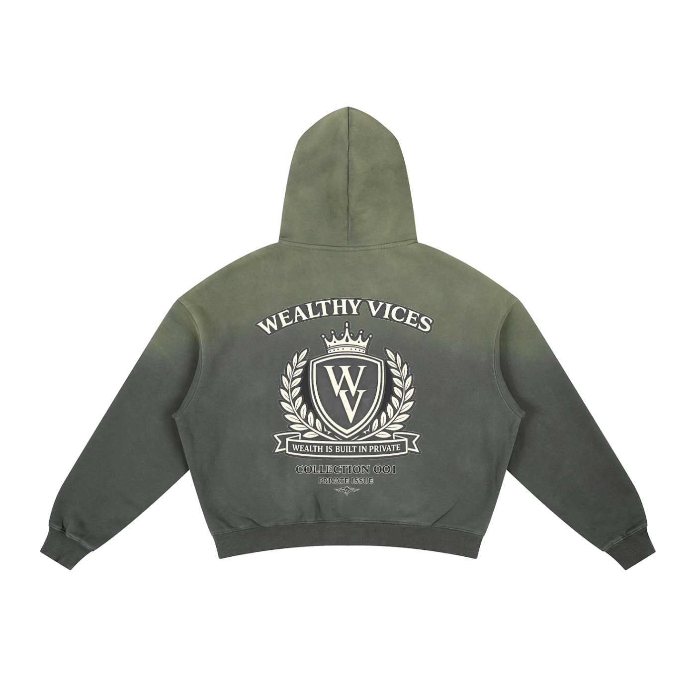 WEALTHY VICES FRAYED SUNFADE BOXY HEAVYWEIGHT HOODIE
