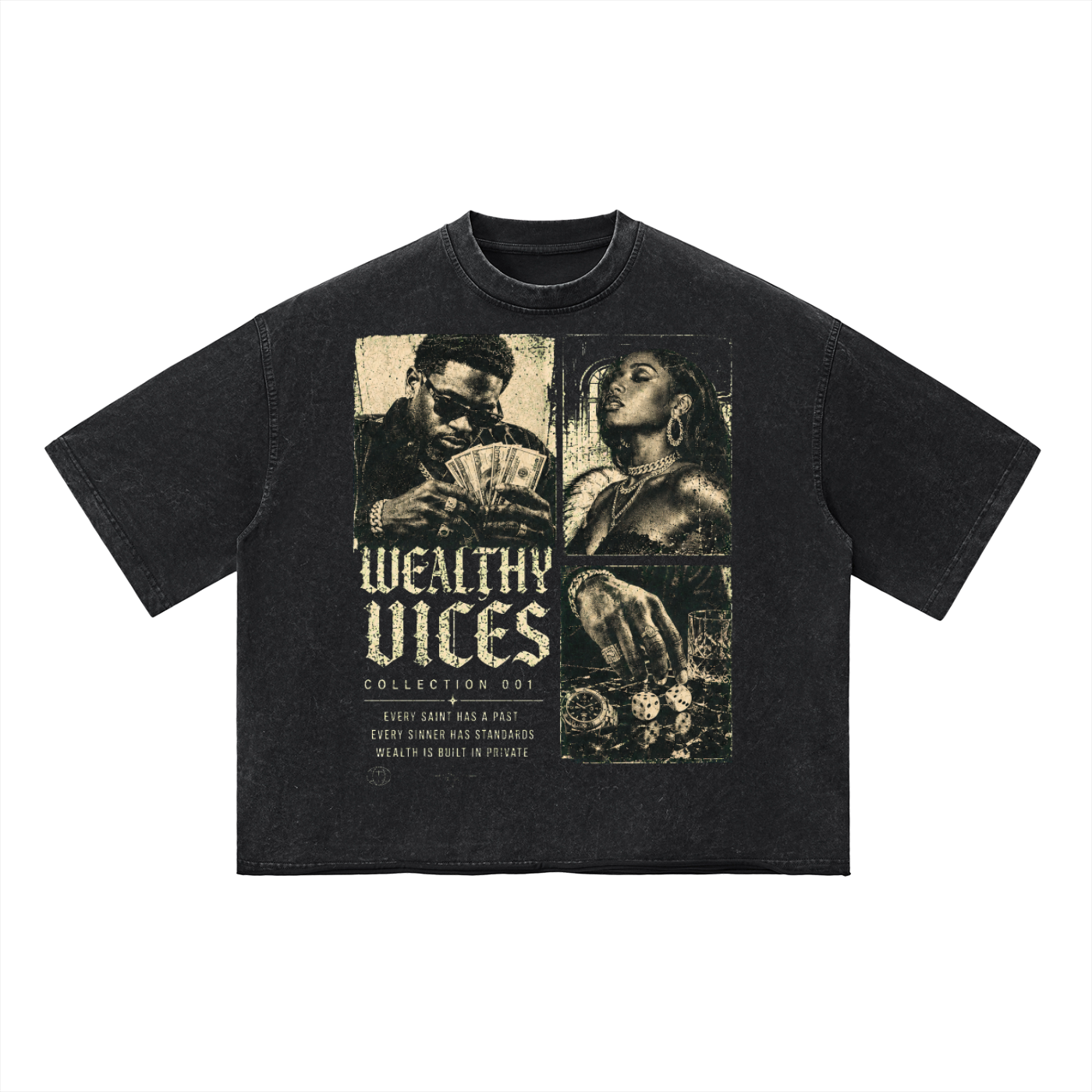 WEALTHY VICES "STANDARDS" WASHED BOXY TEE