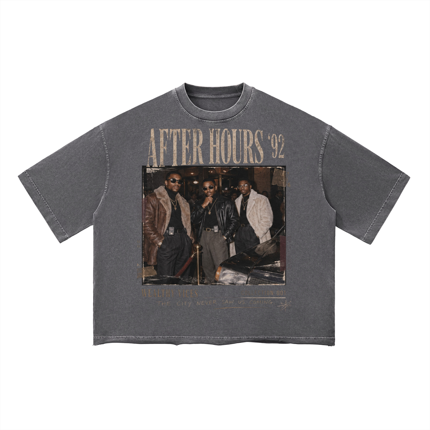 WEALTHY VICES "AFTER HOURS 92" VINTAGE WASH BOXY TEE