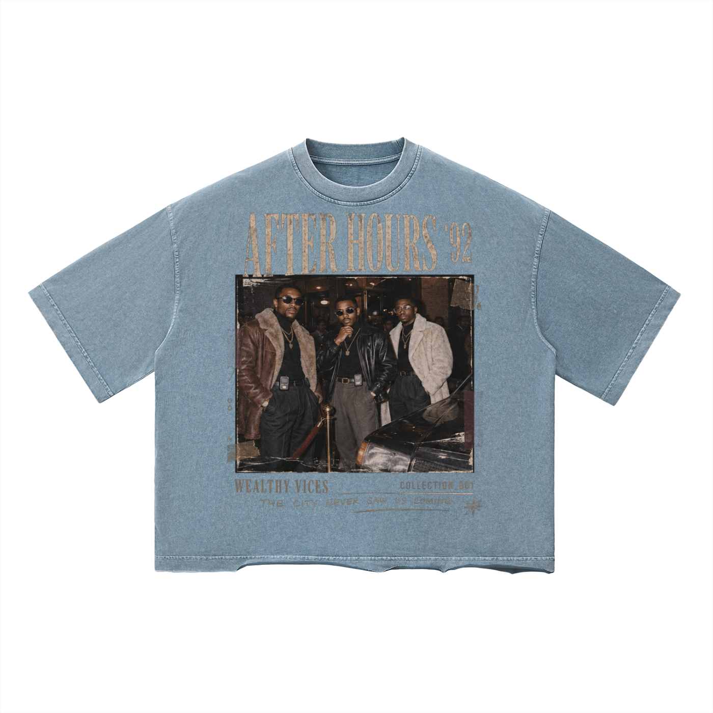 WEALTHY VICES "AFTER HOURS 92" VINTAGE WASH BOXY TEE
