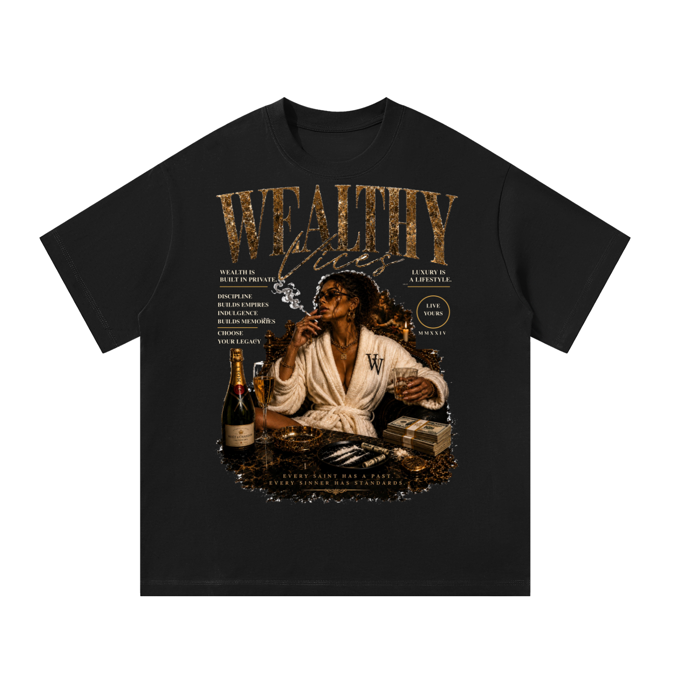 WEALTHY VICES “EVERY SAINT” OVERSIZED TEE