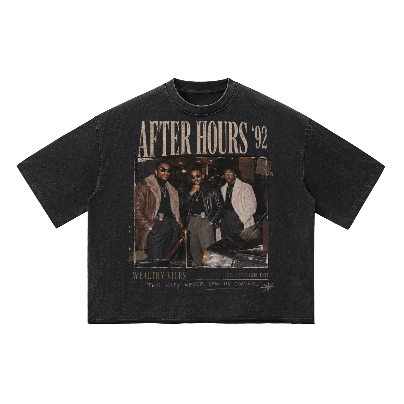 WEALTHY VICES "AFTER HOURS 92" VINTAGE WASH BOXY TEE