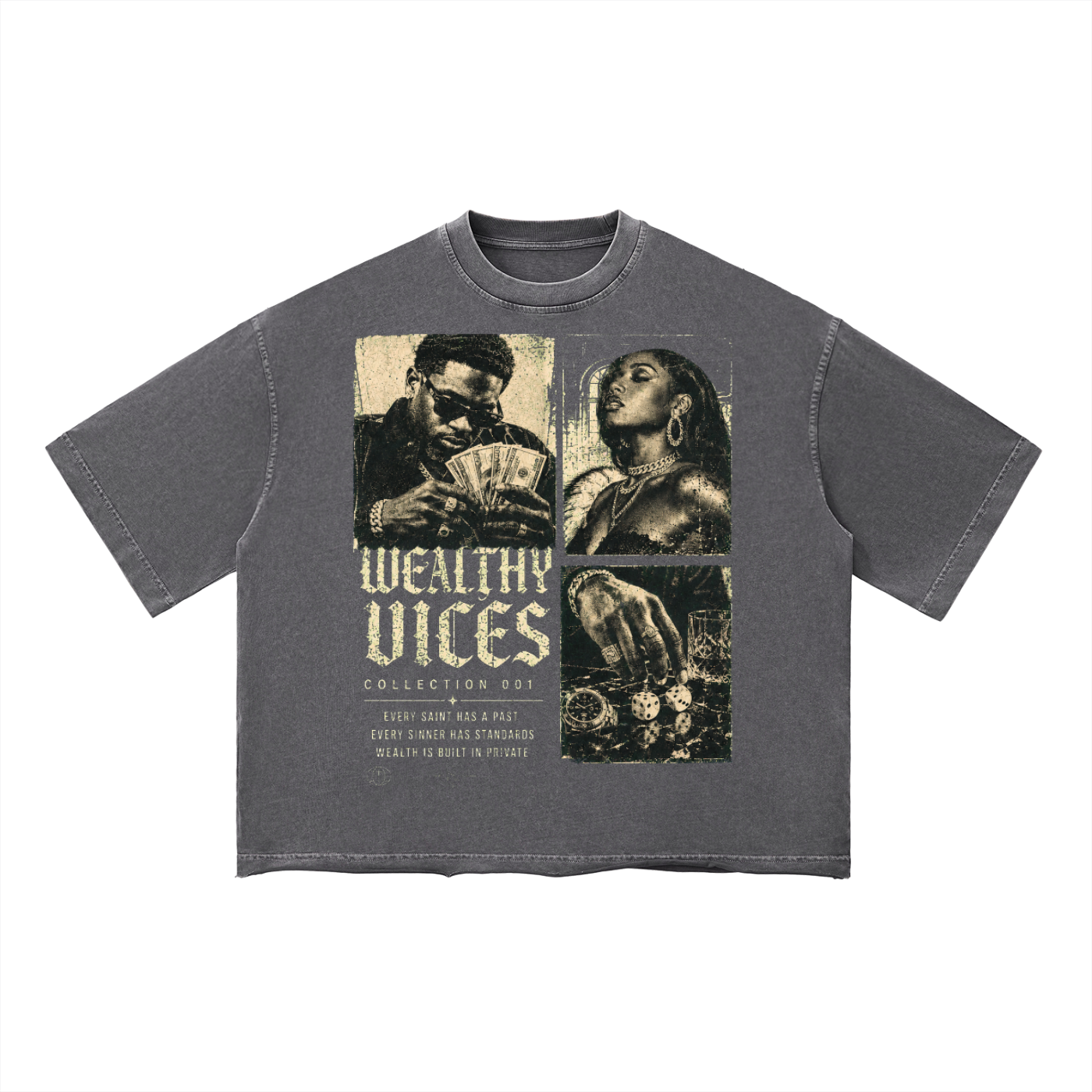 WEALTHY VICES "STANDARDS" WASHED BOXY TEE