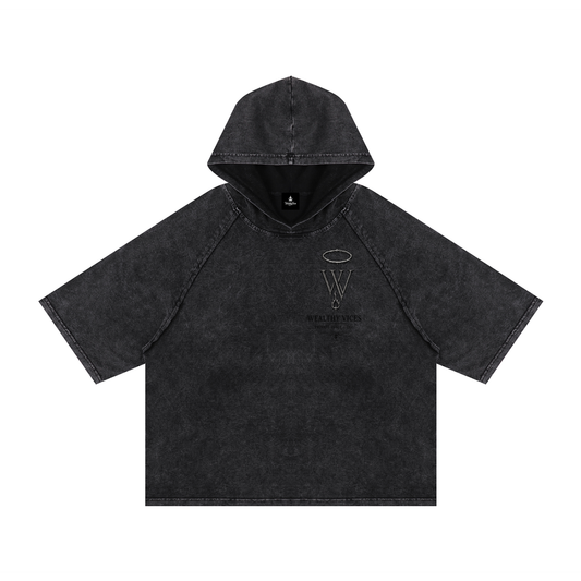 WEALTHY VICES SNOW WASHED BOXY HOODED TEE