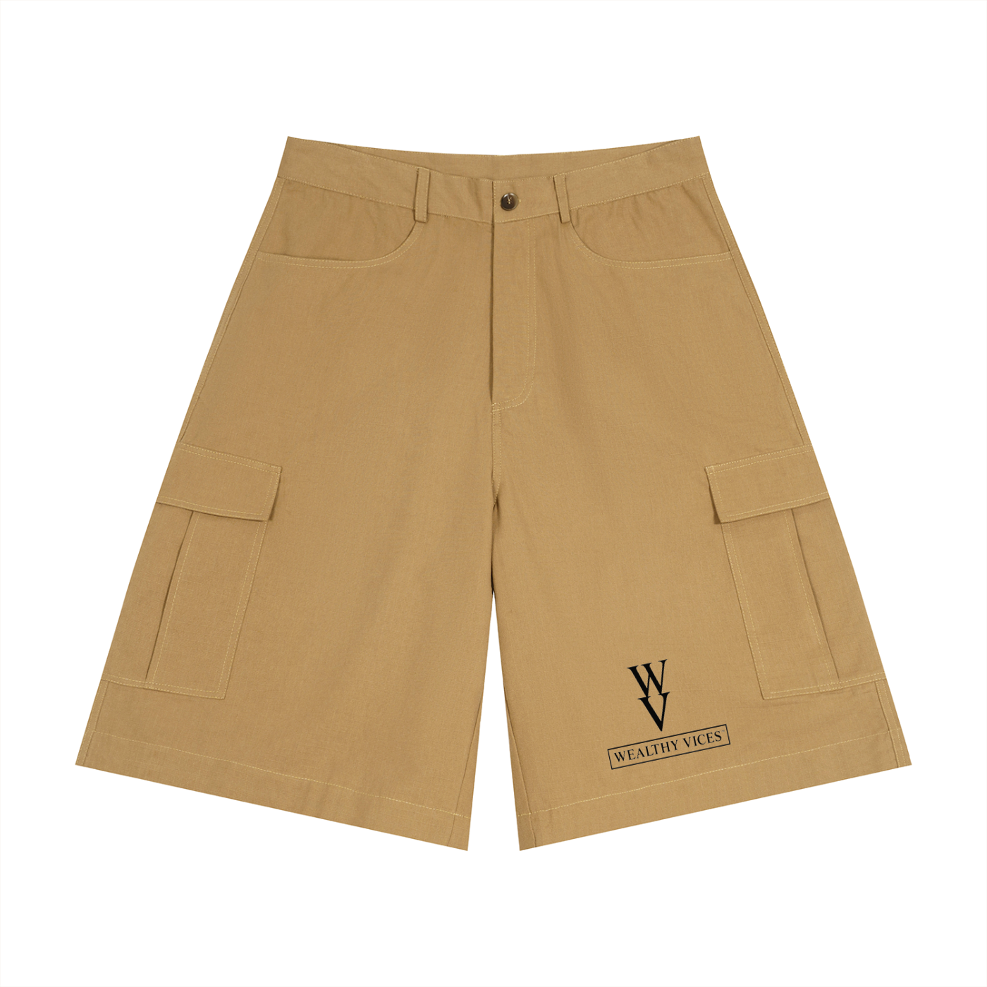 WEALTHY VICES WOVEN UTILITY CARGO SHORTS