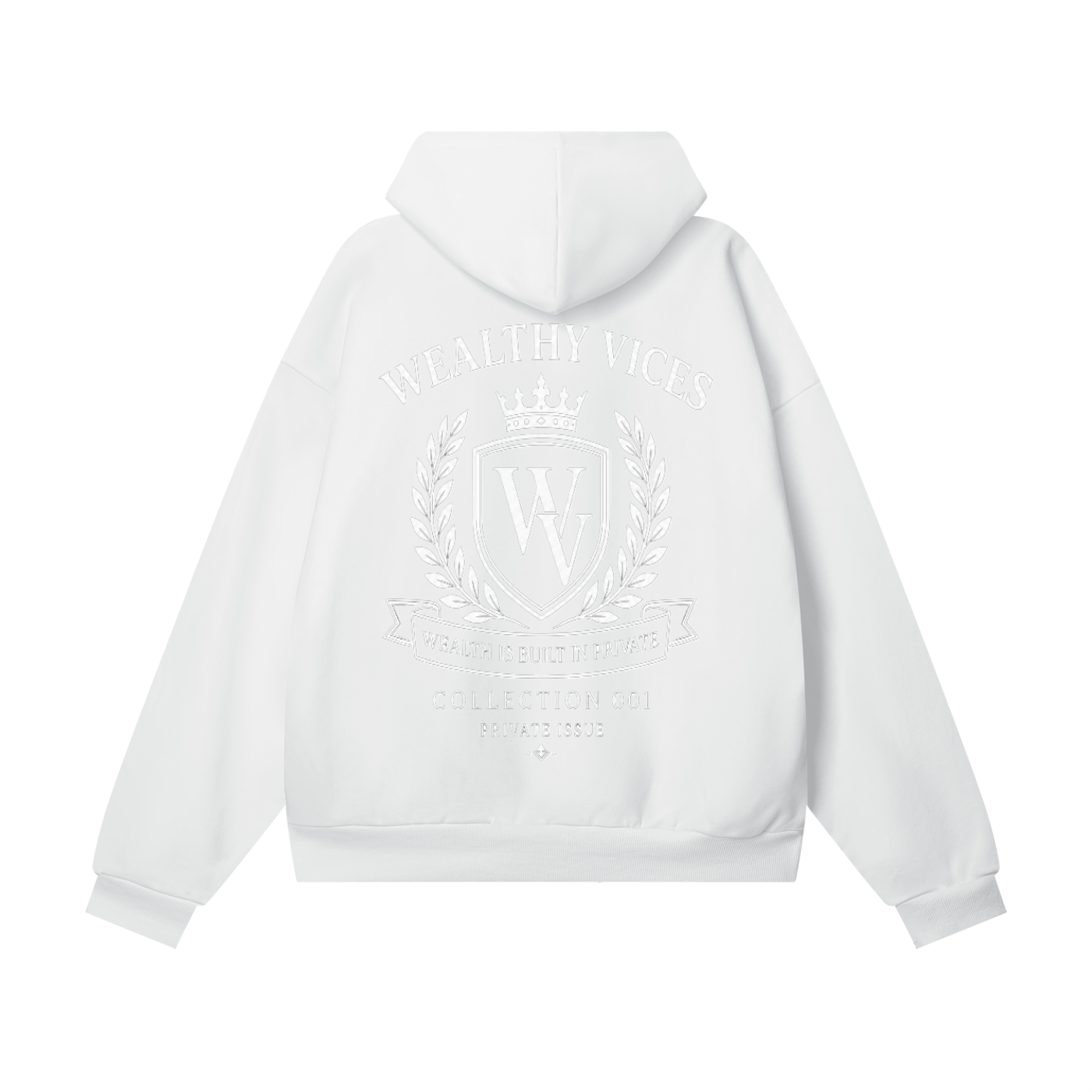 WEALTHY VICES HERITAGE CREST HIDDEN POCKET HEAVYWEIGHT HOODIE