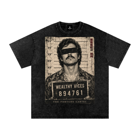 WEALTH VICES FORTUNE CARTED PABLO VINTAGE OVERSIZED TEE