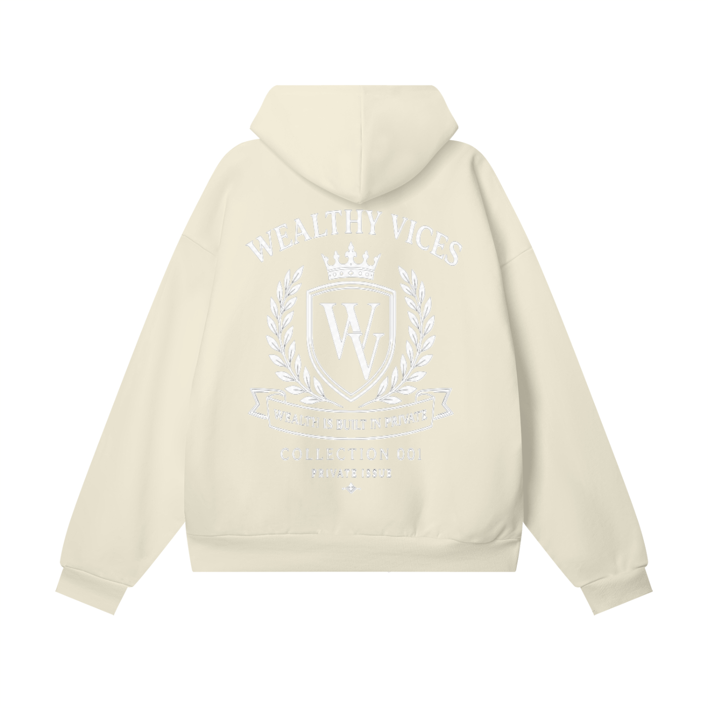 WEALTHY VICES HERITAGE CREST HIDDEN POCKET HEAVYWEIGHT HOODIE